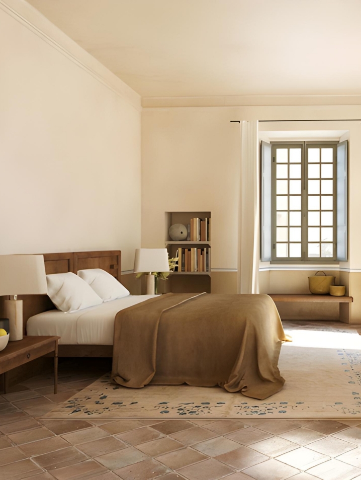 Minimalist hotel room at Le Couvent on the French Riviera featuring airy, sunlit design.