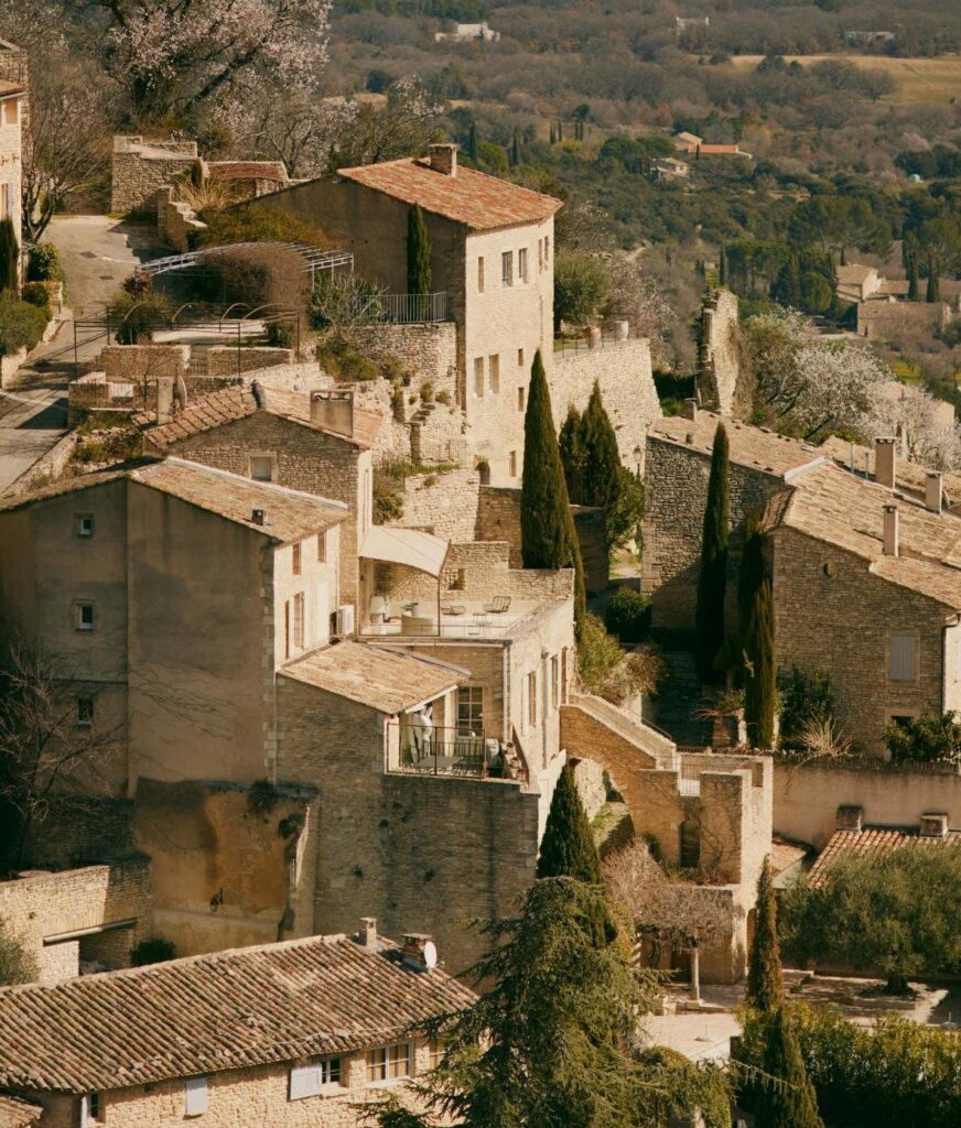 Hillside homes in the French countryside.