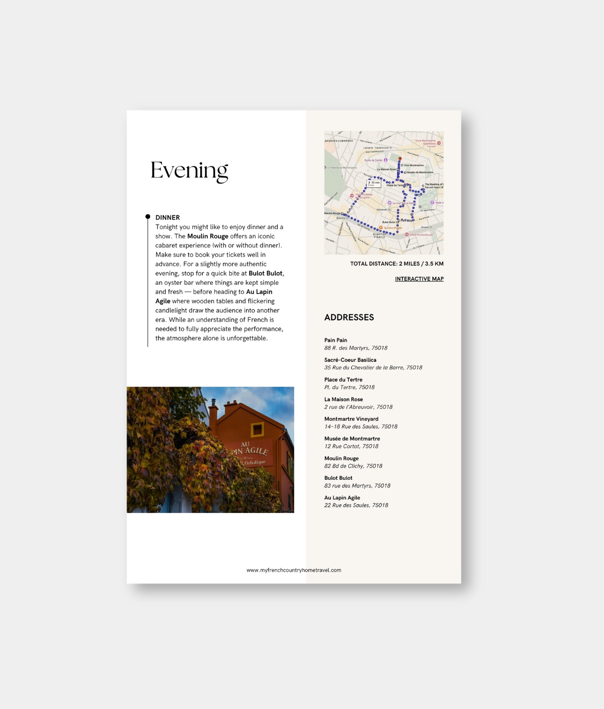 MFCH guide of Montmartre in Paris, France.
