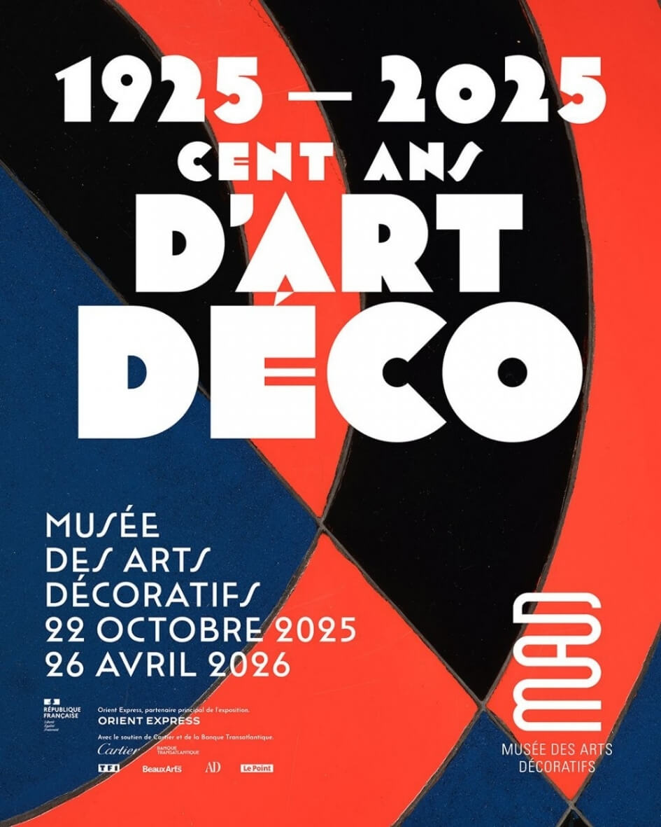 "100 Years of Art Deco" exhibit poster for the Museum of Decorative Arts in Paris, France.
