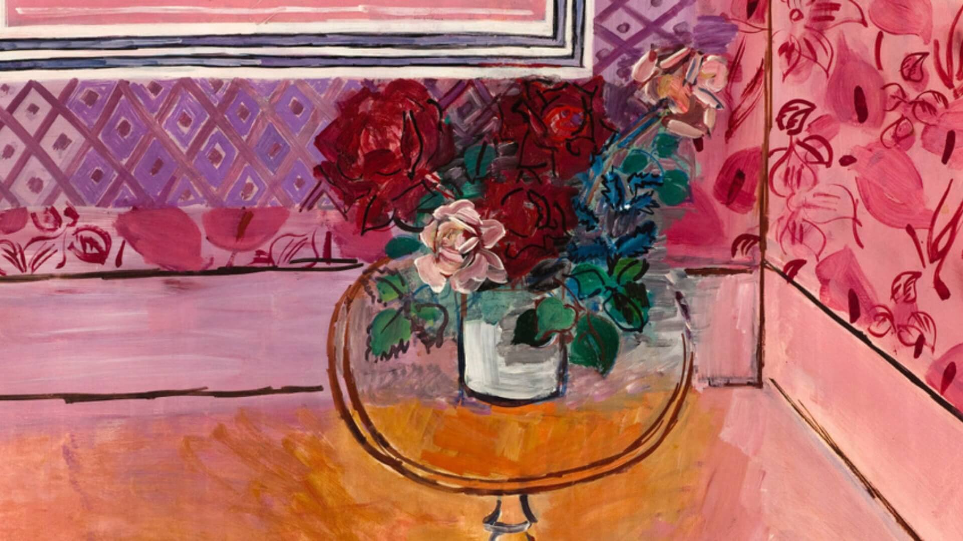 "La Vie en Rose" painting by Raoul Dufy on display at the Berthe Weill exhibit the l'Orangerie Museum in Paris.