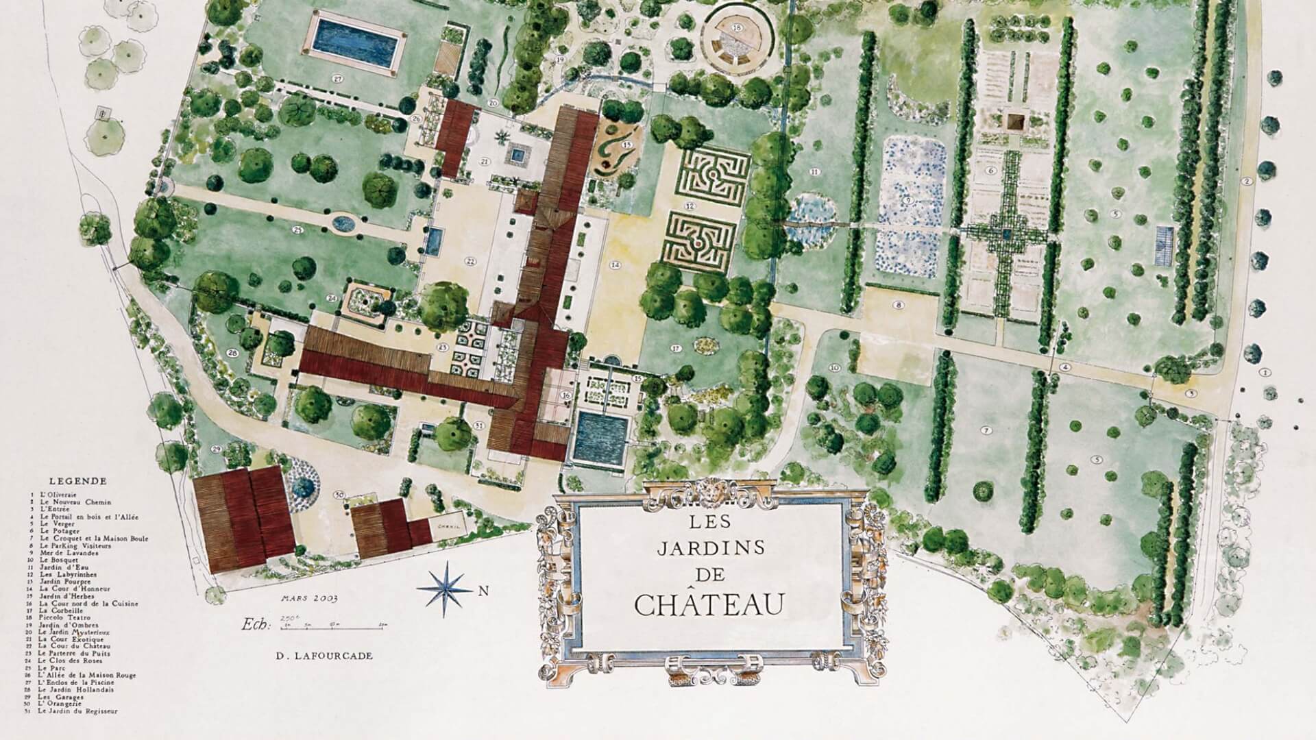 Les Jardins de Chateau map by Dominque Mafourcade.