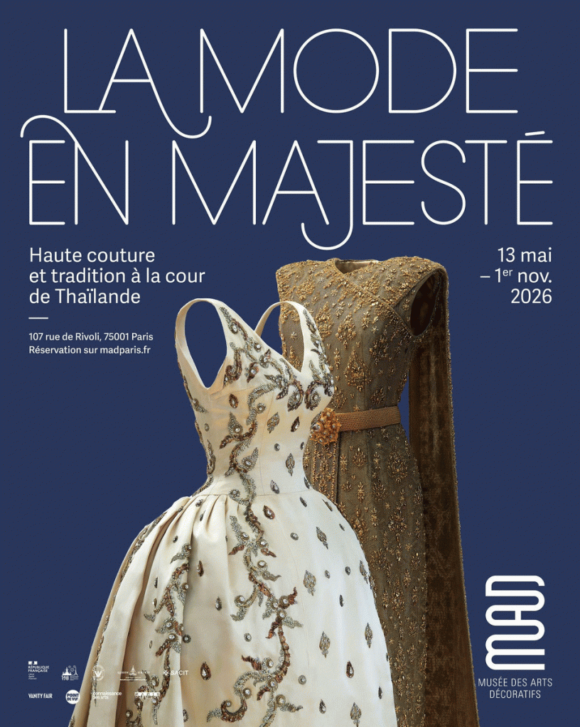 La Mode en Majesté exhibit poster for the Museum of Decorative Arts in Paris.
