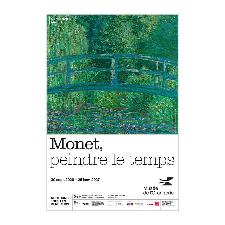 Monet, Peindre le Temps exhibit poster for L'Orangerie Museum.